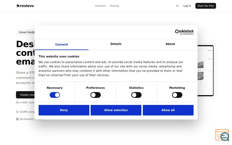 Screenshot of Revievv