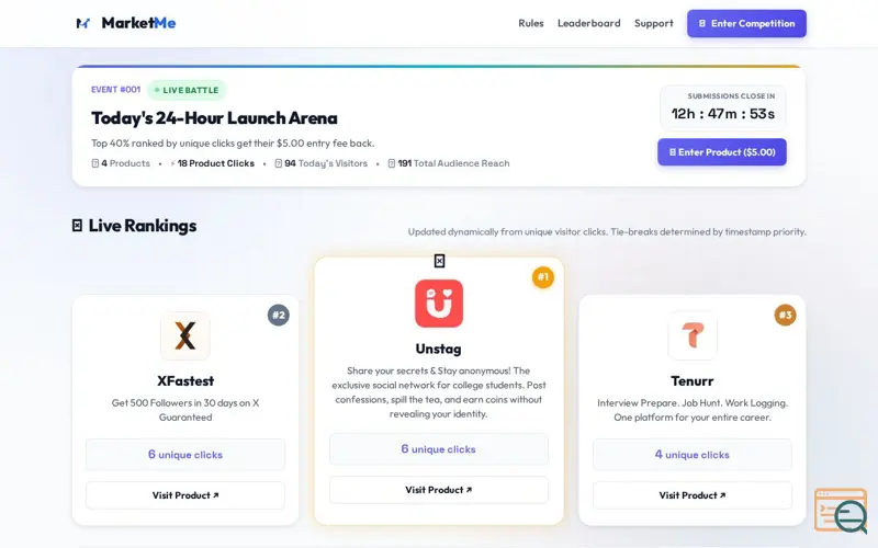 Screenshot of Market Me