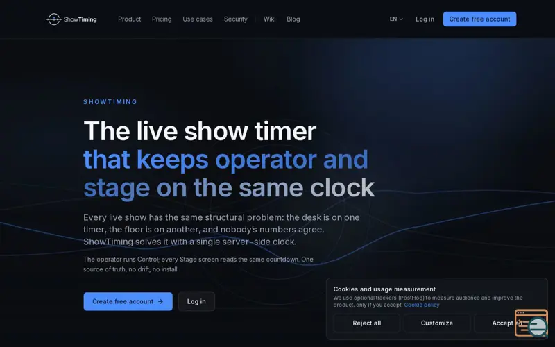 Screenshot of ShowTiming