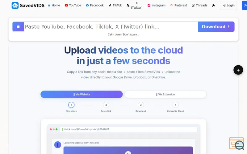 Screenshot of SavedVids