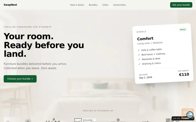 Screenshot of SwapNest
