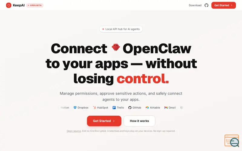 Screenshot of KeepAI