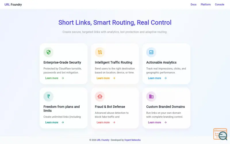 Screenshot of URL Foundry