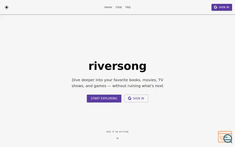Screenshot of riversong