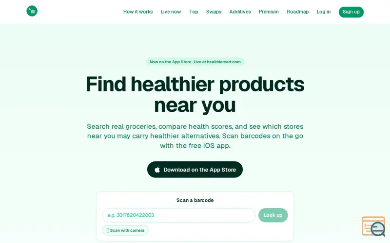 Screenshot of HealthierCart