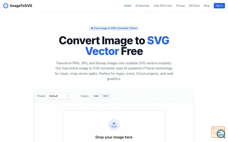 Screenshot of Image to SVG Converter Free Convert.