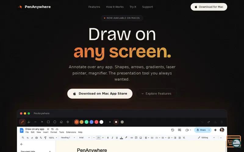 Screenshot of PenAnywhere