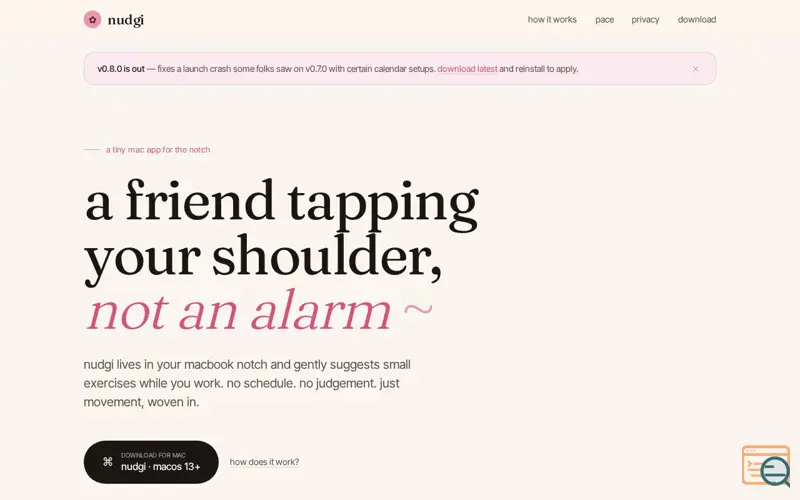 Screenshot of Nudgi