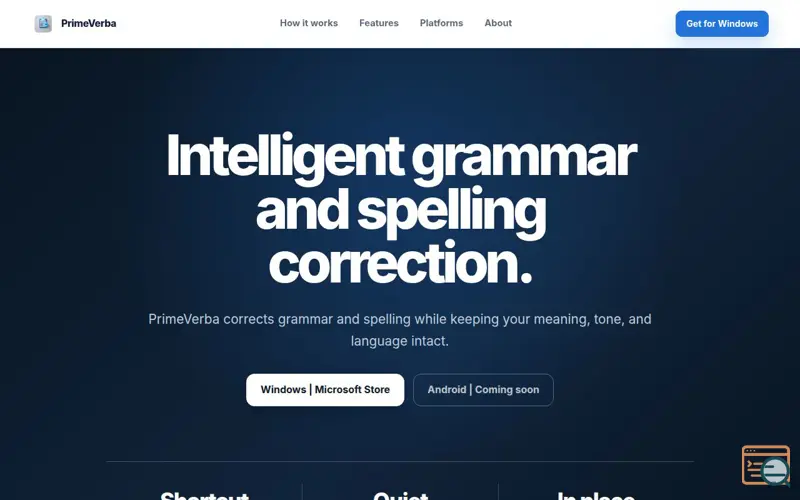 Screenshot of PrimeVerba — Spelling Correction