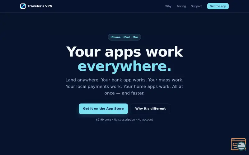 Screenshot of Traveler's VPN