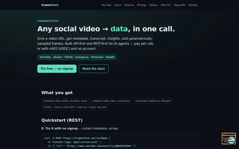 Screenshot of FrameFetch