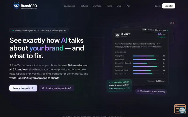 Screenshot of BrandGEO