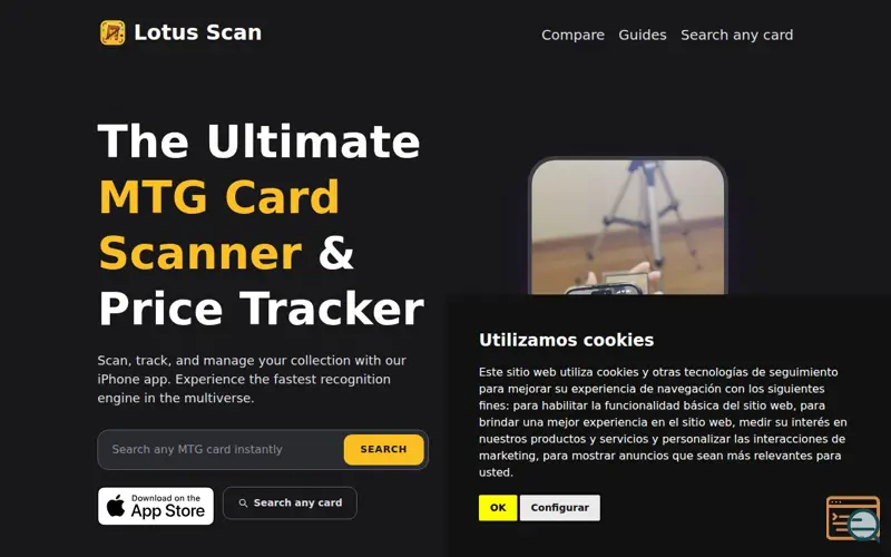 Screenshot of Lotus Scan MTG Scanner 