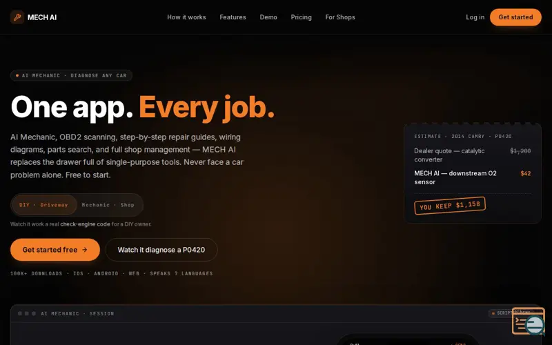 Screenshot of MECH AI