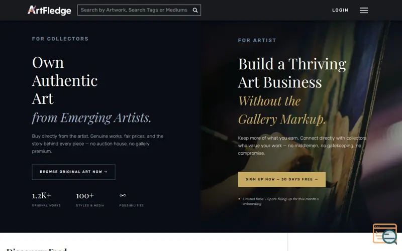 Screenshot of ArtFledge