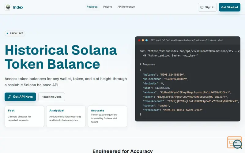 Screenshot of Solanaindex