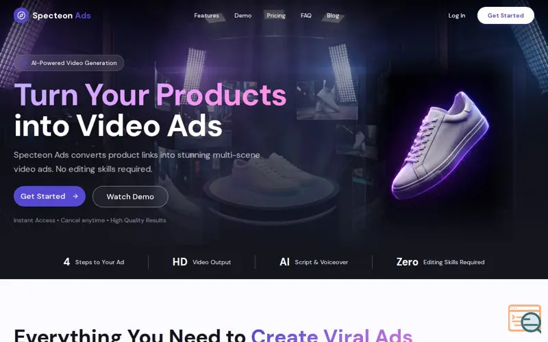 Screenshot of Specteon Ads