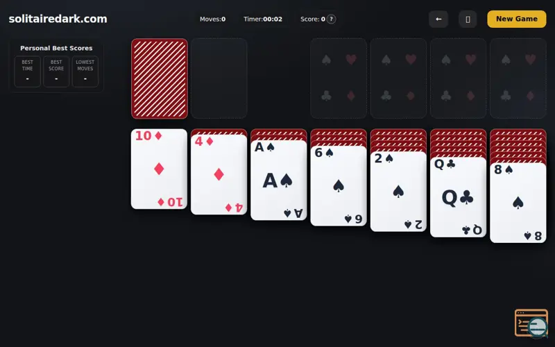 Screenshot of Solitaire Dark Mode