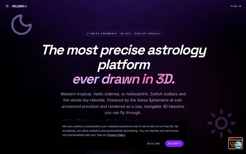 Screenshot of Heliora AI