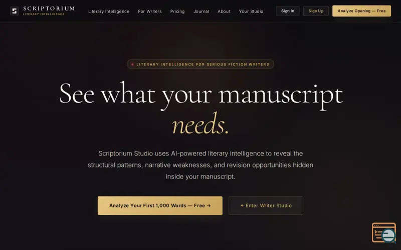 Screenshot of Scriptorium Studio