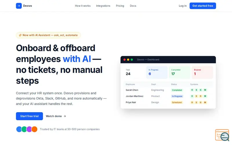 Screenshot of Dexvo — Automate Employee Onboarding