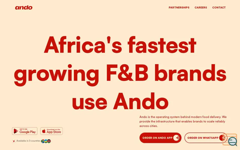 Screenshot of Ando Foods, Inc.
