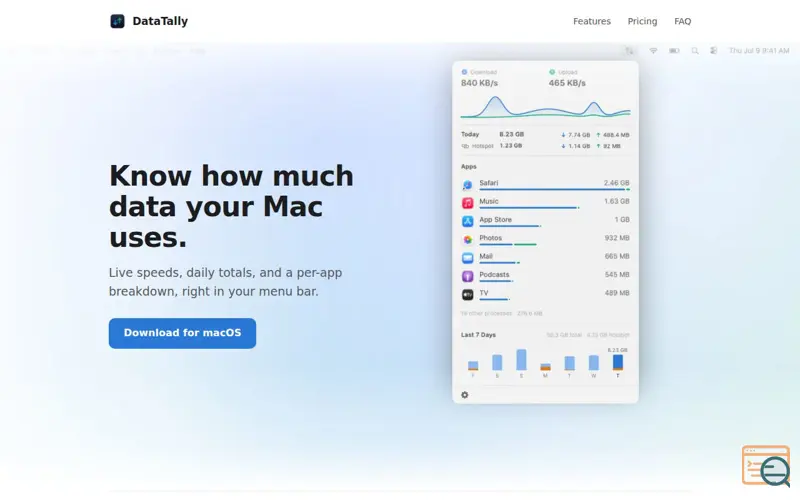 Screenshot of DataTally