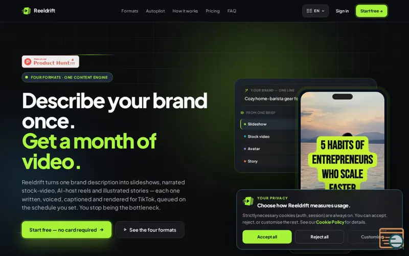 Screenshot of Reeldrift