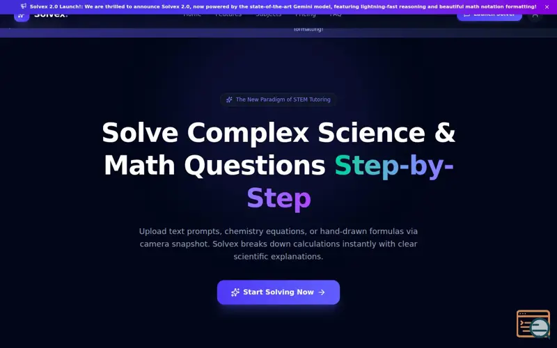 Screenshot of STEM SOLVER