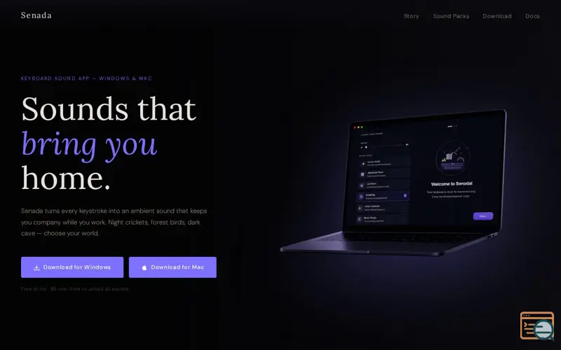 Screenshot of Senada, a launch using RefGrow