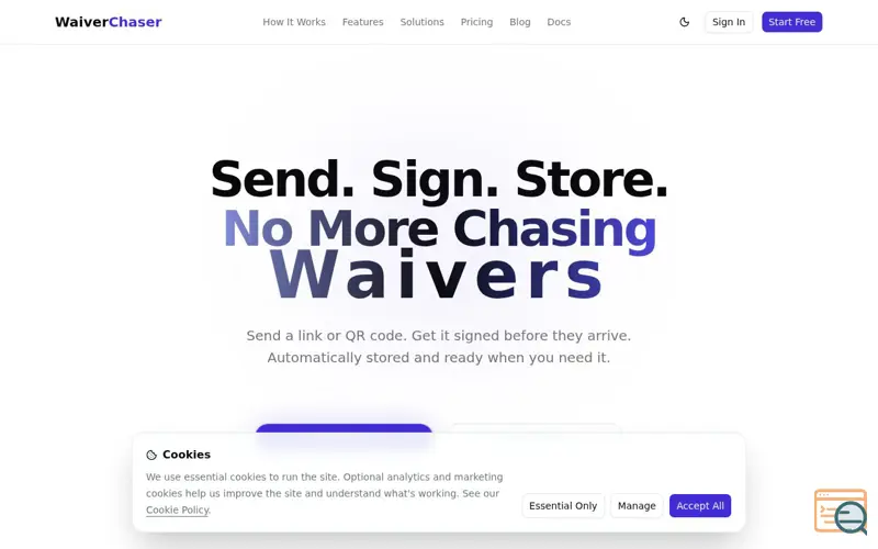 Screenshot of WaiverChaser