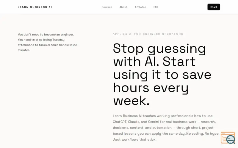Screenshot of Learn Business AI