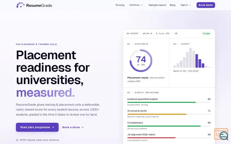 Screenshot of ResumeGrade