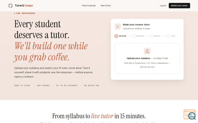 Screenshot of TutorQ Campus