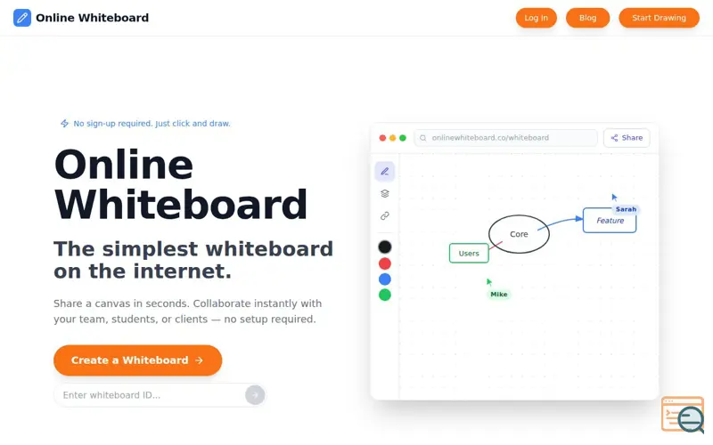 Screenshot of Online Whiteboard