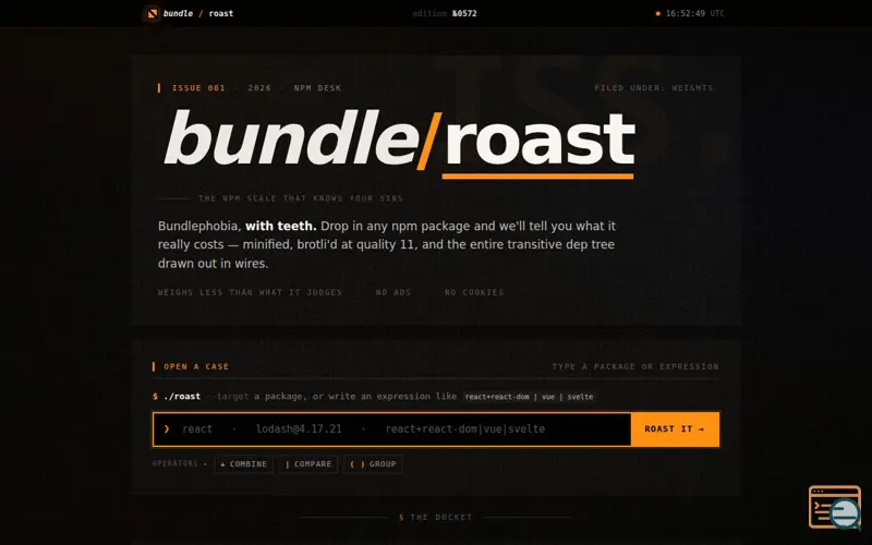 Screenshot of Bundle-roast