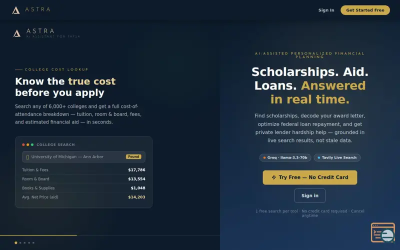 Screenshot of Astra