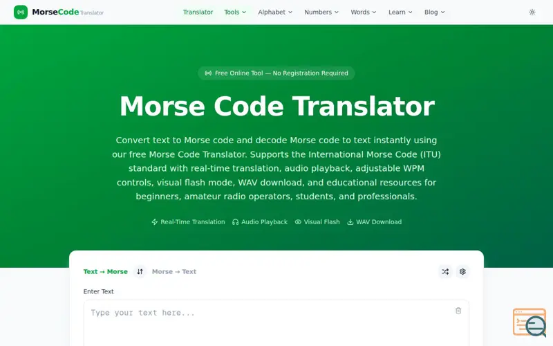 Screenshot of Morse Code Translator