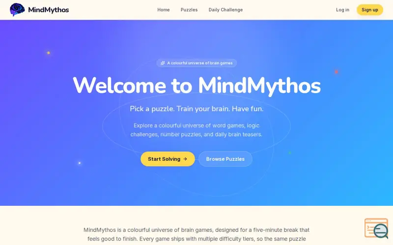 Screenshot of MindMythos