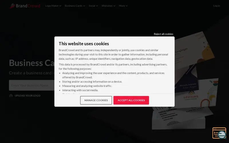 Screenshot of BrandCrowd