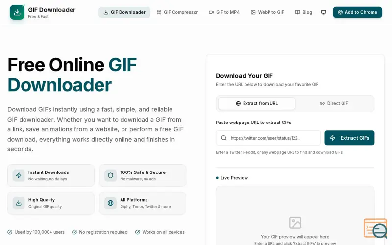 Screenshot of GIF Downloader