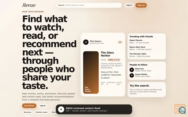 Screenshot of Revue