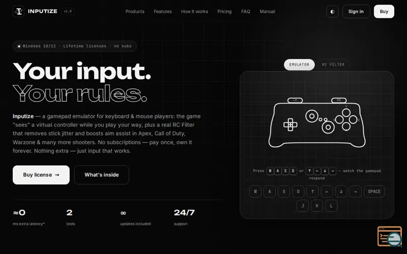 Screenshot of Inputize