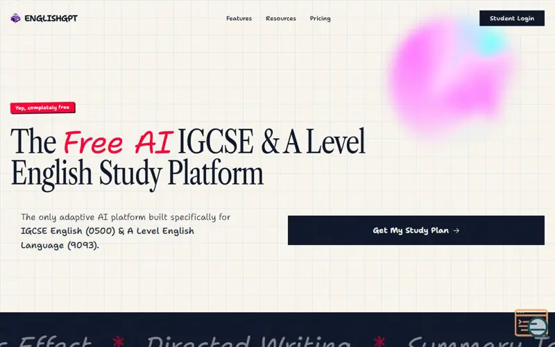 Screenshot of EnglishGPT