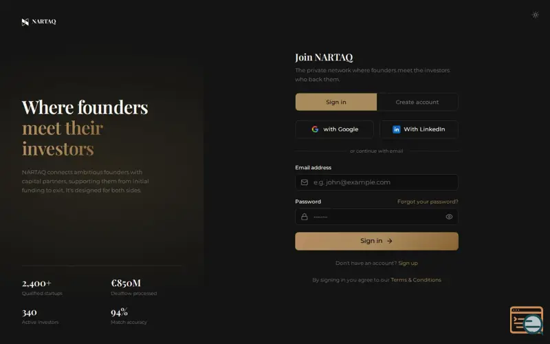 Screenshot of NartaQ, a launch using Azure Container Apps