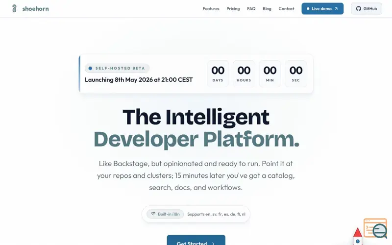 Screenshot of Shoehorn, a launch using GleSYS