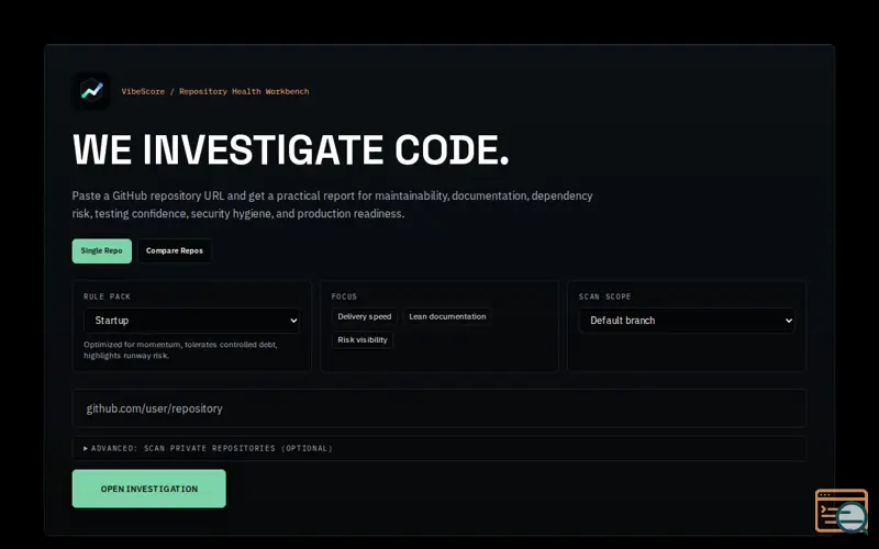 Screenshot of VibeScore