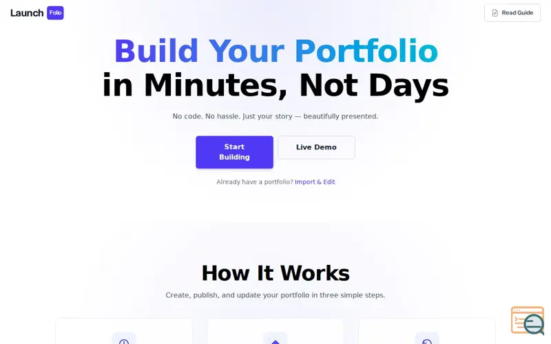 Screenshot of LaunchFolio