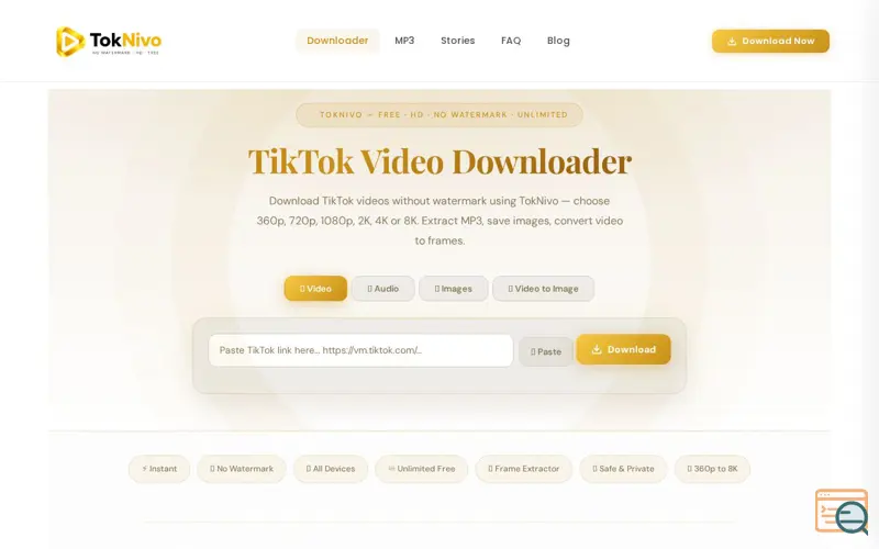 Screenshot of TokNivo