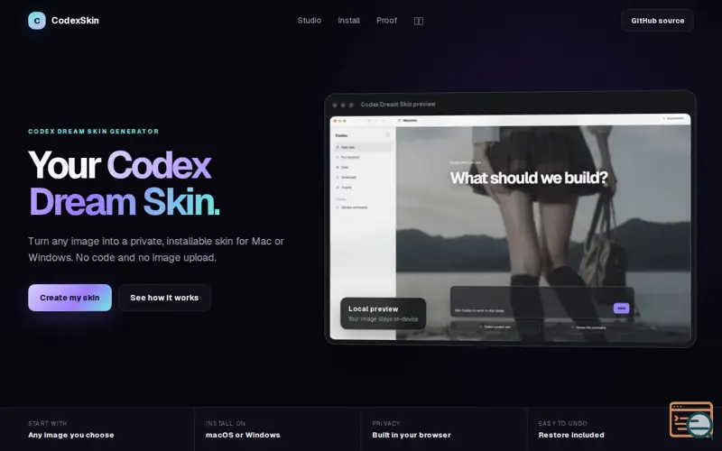 Screenshot of CodexSkin